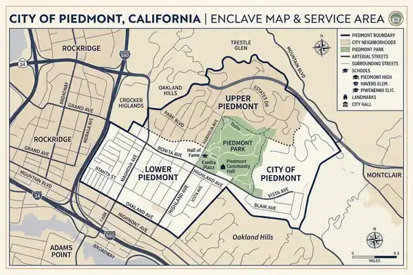 Piedmont CA Trenchless Sewer Repair Service Area Map