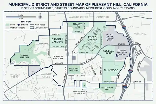 Pleasant Hill CA Trenchless Sewer Repair Service Area Map