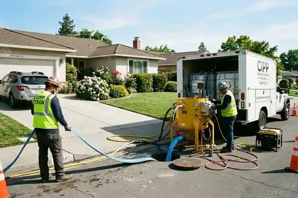 Trenchless Sewer Repair crew performing CIPP lining in Concord CA