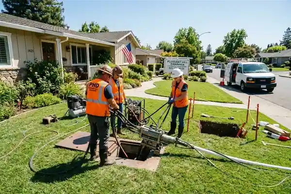 Trenchless Sewer Repair crew performing CIPP lining in Pleasant Hill CA